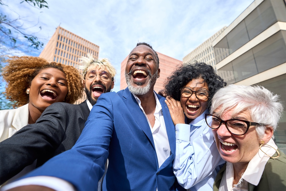 compressed happy african businessman taking a selfie laughing 2023 11 27 05 04 22 utc